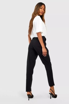 BOOHOO CZARNE ELEGANCKIE DAMSKIE SPODNIE SUPER STRTCH TAILORED 44