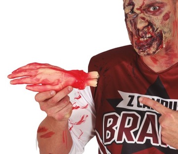 ODCIĘTA RĘKA DŁOŃ 20 CM KREW HORROR HALLOWEEN
