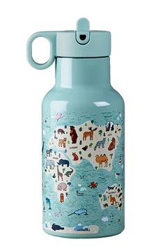 Butelka Termiczna Z Dwoma Nakrętkami Dla Dzieci Mapa Zwierząt 350 Ml - Chic