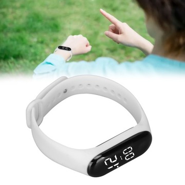 электронные часы с сенсорным экраном, светодиодный резиновый браслет, цифровые спортивные наручные часы