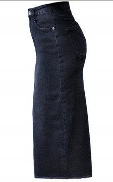 SPÓDNICA JEANS WYSZCZUPLAJĄCA CZARNA MIDI XS 34