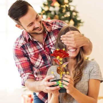 ВЕЧНАЯ РОЗА В СТЕКЛЕ, СВЕТЯЩИЙСЯ СВЕТОДИОД В ЧЕРНОЙ КОРОБКЕ, ПОДАРОК ​​НА ЖЕНСКИЙ ДЕНЬ