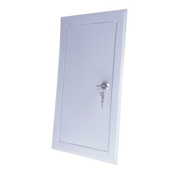 Drzwiczki rewizyjne metal zamek białe 25x40 VOB57