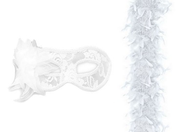 Белое боа 180 см.