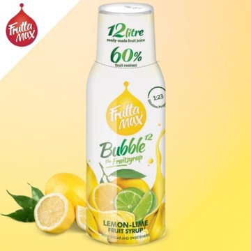 FruttaMax SYROP KONCENTRAT DO NAPOI GAZOWANYCH SMAK CYTRYNA-LIMONKA NA 12l