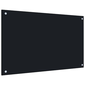 vidaXL Panel ochronny do kuchni, czarny, 80x50 cm, szkło hartowane