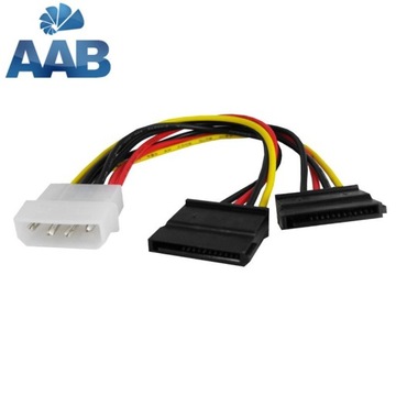 РАЗДЕЛИТЕЛЬ ПИТАНИЯ AAB C24 MOLEX ДЛЯ ПРИВОДОВ CD DVD 2 жестких диска SATA SSD