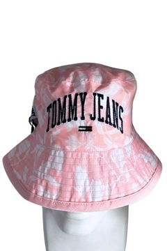 Kapelusz damski TOMMY JEANS bucket hat dwustronny różowy haft logo
