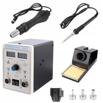 АВТОЭНЕРНАЯ СТАНЦИЯ + ТОЧНЫЙ ПАЯЛЬНИК 8586B 2в1 + НАПРАВЛЯЮЩАЯ ДЛЯ ПАЙКИ