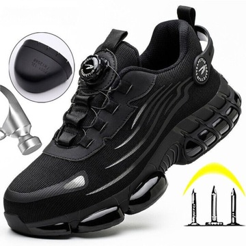 Buty robocze ochronne BHP Sportowe półbuty LEKKIE CZARNY