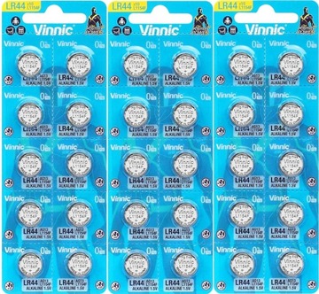 30x BATERIA ALKALICZNA VINNIC L1154 LR44 AG13 G13 GP76A