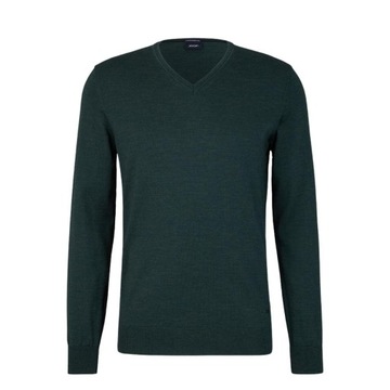 JOOP! - Sweter Damien z wełny merino w kolorze ciemnozielonym XL