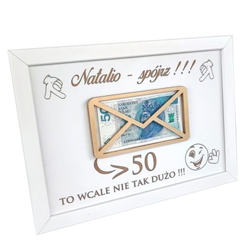 Personalizawana Ramka na okrągłe urodziny 30 40 50 60 70 Grawerowana 3D