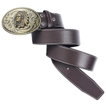 Pasek Chief Buckle Kowbojska talia Kawowy I
