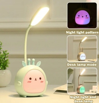 LAMPKA NOCNA BIURKOWA LED DLA DZIECI USB