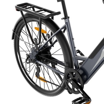 Электронный велосипед Qekud 26M208 26 дюймов 36 В 12,5 Ач 250 Вт e-City Citybik велосипед серый