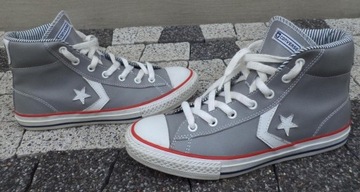 CONVERSE trampki WYSOKIE tenisówki -SKÓRZANE szare