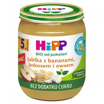 Jabłka z bananami kokosem i owsem po 5 miesiącu 160g HIPP