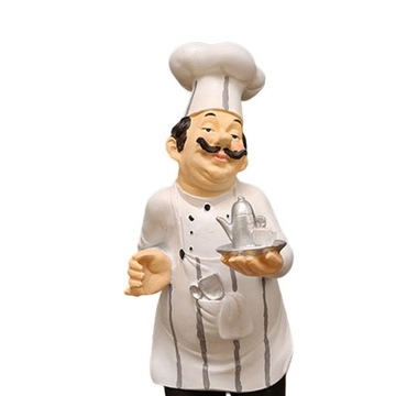 1x Żywica Figurka Szefa Kuchni Statua Ozdoby Bar