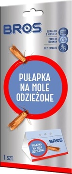 BROS skuteczna PUŁAPKA FEROMONOWA LEP NA MOLE ODZIEŻOWE działa 3 miesiące