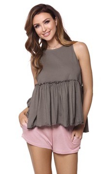 Khaki/różowa, krótka piżama PIGEON XL
