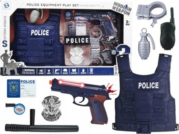 НАБОР ОРУЖИЯ ЖИЛЕТ ПОЛИЦЕЙСКИЙ СВЕТ ЗВУК