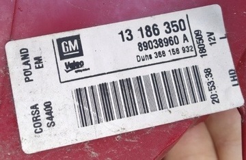 OPEL CORSA D 1.4 BENZÍN SVĚTLO ZADNÍ LEVÝ 13186350