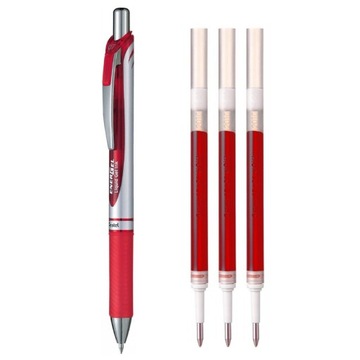 PIÓRO kulkowe PENTEL BL77 czerwone + 3 wkłady LR7