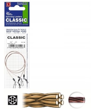 Przypon stalowy z dobrą agrafką DRAGON Classic SURFSTRAND 1x7 13kg/40cm