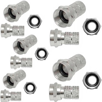 10x WTYK Sat ZŁĄCZE TYPU F 6,8 mm z Uszczelką RING