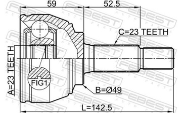 KLOUB LESK PŘEDNÍ 0210-E11E FEBEST NISSAN NOTE