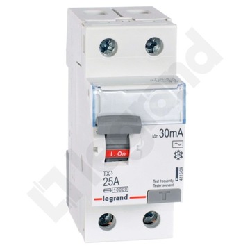WYŁĄCZNIK RÓŻNICOWOPRĄDOWY 25A 30MA 411509 LEGRAND