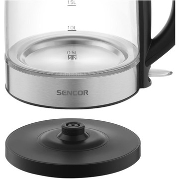 Sencor SWK 7400BK 2200 Вт стеклянный электрический чайник 1,7 л боросиликатный фильтр