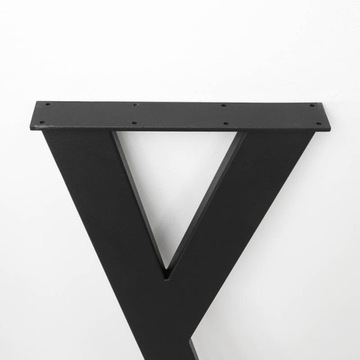 Металлическая ножка промышленного стола-чердака Y-образного типа, черная