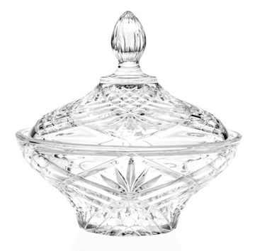 Cukiernica Bomboniera Szklana Kryształowa na Cukier RCR 180 mm