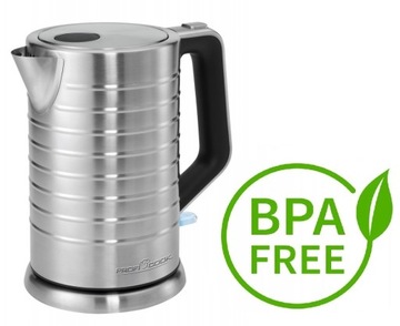 PROFICOOK CZAJNIK BEZPRZEWODOWY STALOWY INOX ZE STALI 1,7L 2000W