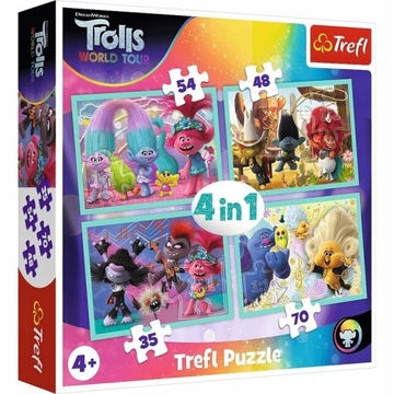 Puzzle Trolls Trasa koncertowa Troli 4w1 Trefl