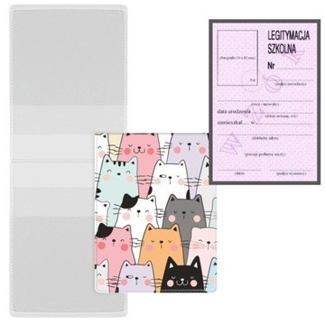 ETUI NA LEGITYMACJĘ OKŁADKA NA LEGITYMACJĘ SZKOLNĄ na DOKUMENTY KOTKI