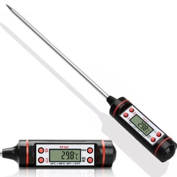 КУХОННЫЙ ТЕРМОМЕТР, ЭЛЕКТРОННЫЙ, ЖК-ЦИФРОВОЙ, ДЛЯ МЯСА, ВИНА, 300°C