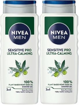 Żel pod prysznic NIVEA MEN Sensitive PRO Ultra-Calming 2 x 500ml