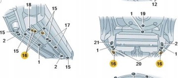 заглушка под днище 25x45 VW AUDI SEAT VWOE N90508801