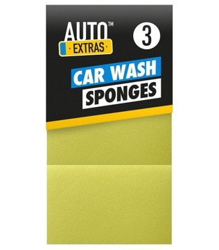 Губка для мытья автомобиля, 3 шт, 17х11х5см