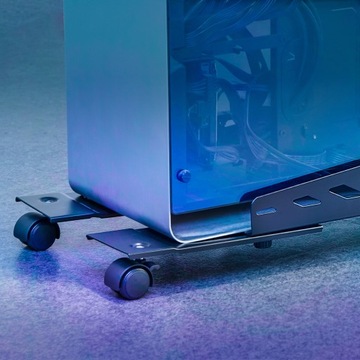 Подставка для компьютера на тележке, 4 колеса, 25 кг, регулируемая, ширина 16-30 см.