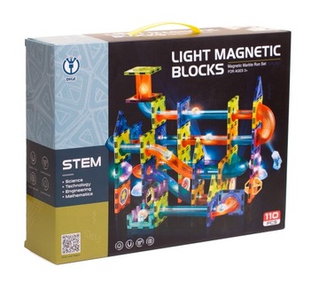 ŚWIECĄCE KLOCKI MAGNETYCZNE ŚWIECĄCY TOR MAGNETYCZNY dla kulek ZESTAW XXL