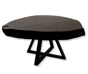 DĘBOWY STOLIK KAWOWY PLASTER DREWNA DĄB 80 CM