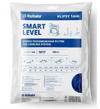 KUBALA 1817 SYSTEM POZIOMOWANIA KLIPSY 1mm 500szt.