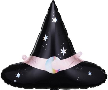 BALON FOLIOWY KAPELUSZ CZAROWNICY CZARNY NA HALLOWEEN URODZINY NA HEL 60 CM