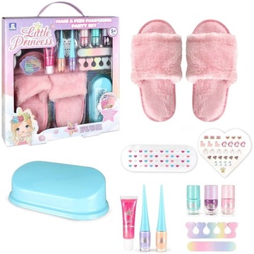 ZESTAW PIĘKNOŚCI Z PANTOFLAMI LAKIERY PANTOFLE NAKLEJKI