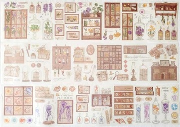 Zestaw naklejek papierowych scrapbooking