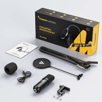 Maono A04E Конденсаторный микрофонный студийный игровой набор для компьютера